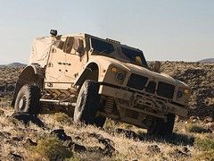 ...this, the more IED-resistant Oshkosh M-ATV