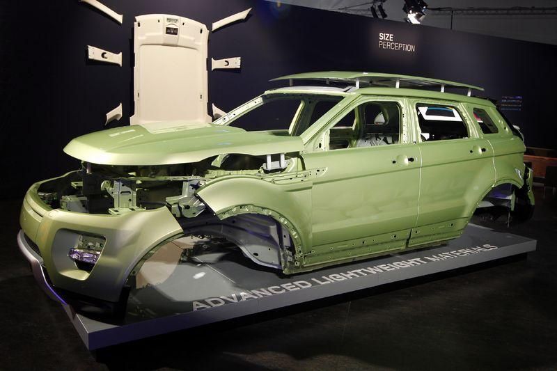 Click to enlarge Evoque 'body in white' in, er, green