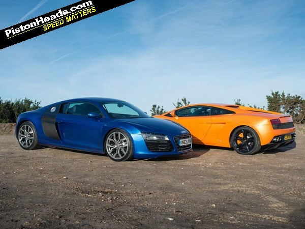 Lamborghini Gallardo vs Audi R8 V10: Blood Bros | PistonHeads