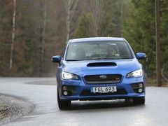 Wet Swedish roads play to the Subaru's strengths