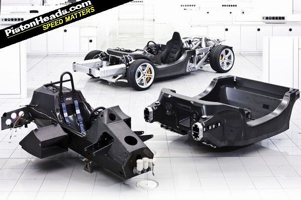 MP4-1 chassis tub with 12C monocell and rolling chassis